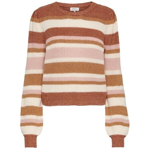 Only Puloverji Alvi L/S Knit - Sierra/Brown Suga Večbarvna Cene