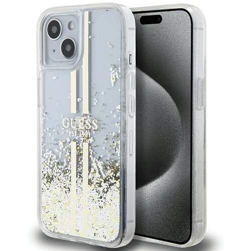 Guess OVITEK LIQUID GLITTER GOLD STRIPES ZA IPHONE 15 PLUS 14 PLUS, (21833175) Cene