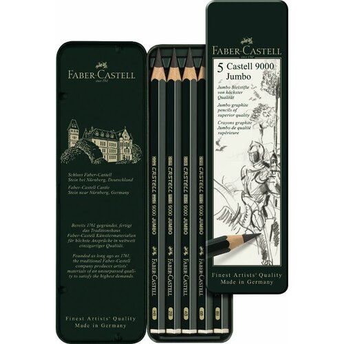 Faber-castell olovke 9000 Jumbo 5 komada - metalna kutija Cene