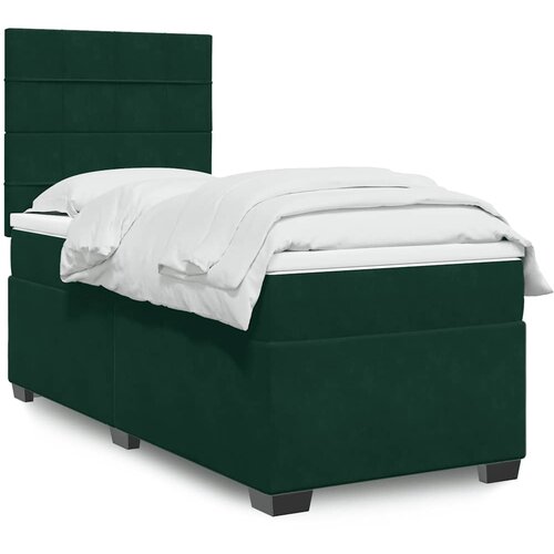 Box spring krevet s madracem tamnozeleni 90x190 cm bar&scaron;unasti Cijene
