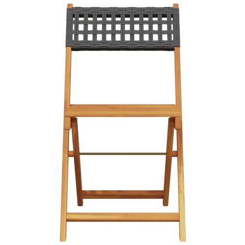 VidaXL 3-dijelni bistro set od poliratana i masivnog drva crni Slike