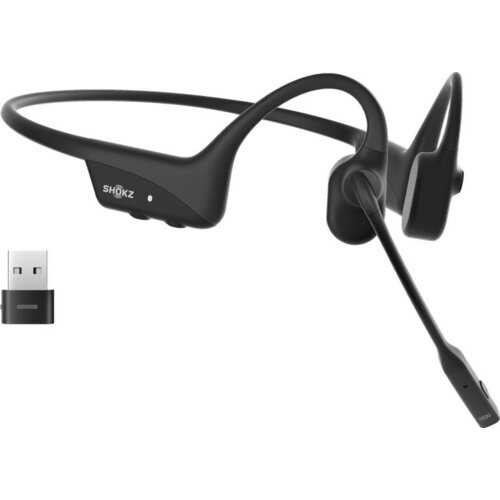 Shokz C120-AC-BK naglavne slu&amp;scaron;alice in slu&amp;scaron;alice z vgrajenim mikrofonom Brezžično Obesek za uho Pisarna / klicni center USB Tip-C Bluetooth Črna Slike