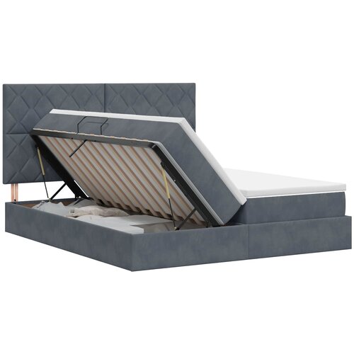  Krevet s od storage s uzglavljem Tamnosiva 180 x 200 cm Bar&amp;scaron;un Slike