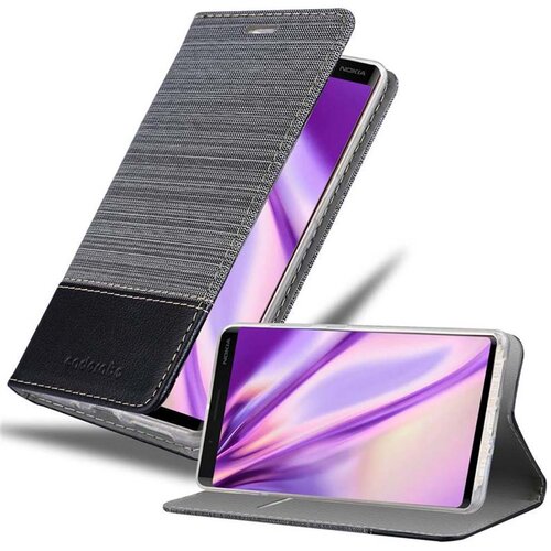 Cadorabo Case, združljiv z Nokia v sivi črni barvi - za&scaron;čitni pokrov z magnetnim zapiranjem, stoječo funkcijo in režo za kartico, (20569299) Cene