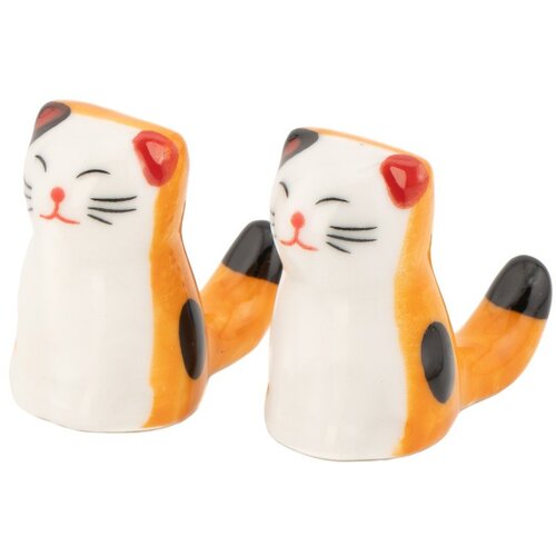 Sass &amp;amp; Belle Bel/oranžen porcelanast podstavek za jedilne palčke 2 ks za 5 oseb Cat &amp;ndash; Slike