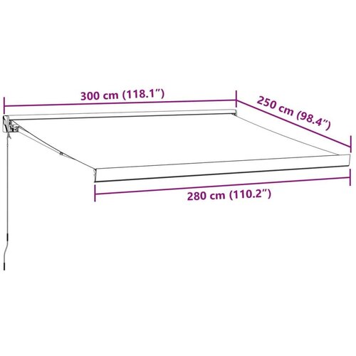 VidaXL Tenda na uvlačenje antracit i bijela 3x2 5 m tkanina i aluminij Slike