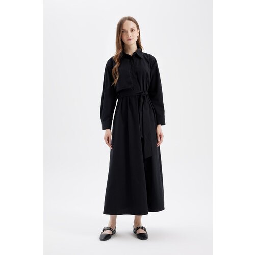 Defacto Shirt Collar Poplin Long Sleeve Maxi Dress Slike