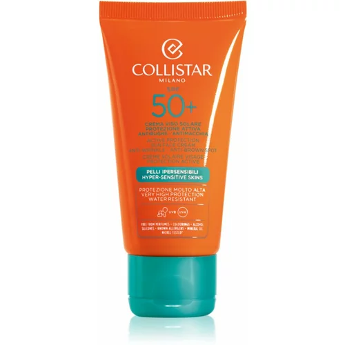 Collistar Special Perfect Tan Active Protection Sun Face Cream anti-age krema za sunčanje SPF 50+ 50 ml