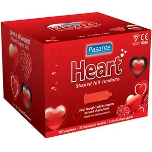 Pasante Kondomi pakirani u obliku srca