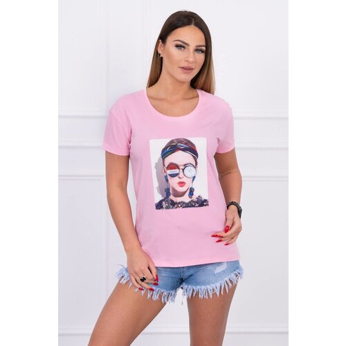 Kesi Blouse with women&amp;#039;s graphics powder pink Slike