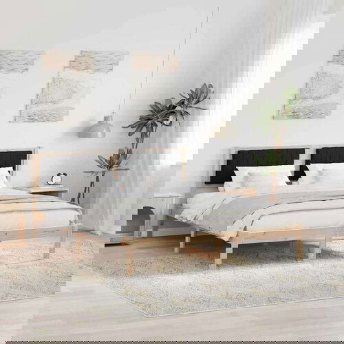 vidaXL Krevetni okvir s tapiciranim uzglavljem Crna 160 x 200 cm Cene