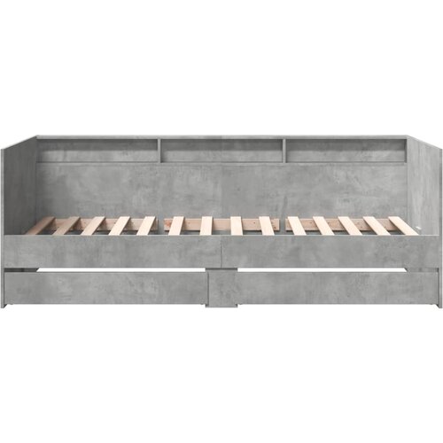  Dnevni krevet s ladicama bez madraca siva boja betona 90x190 cm Slike