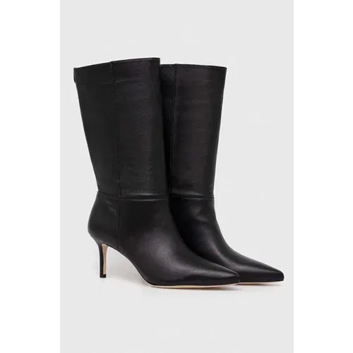 Polo Ralph Lauren Kožne čizme Leannah za žene, boja: crna, s tankom potpeticom, 802942516001