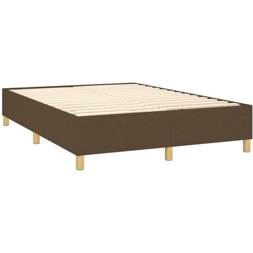  Krevet box spring s madracem LED tamnosmeđi 140x200 cm tkanina Slike