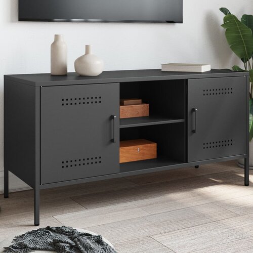  The Living Store TV omarica črna 100,5x39x50,5 cm jeklo - TV Omarica, (21508376) Cene