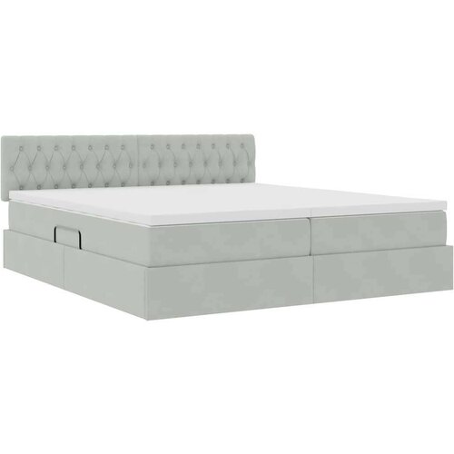  Krevet s od storage s madracem Svijetlo siva 90 x 200 cm - Svjetlosiva 180 x 200 cm Dizajn s jastučićima Slike