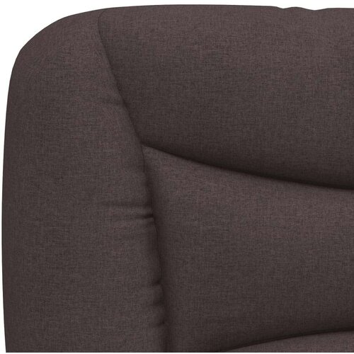  Okvir kreveta s LED svjetlima tamnosmeđi 200x200 cm od tkanine Slike