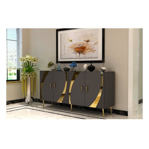 Hanah home komoda hook KB150 anthracite gold Slike