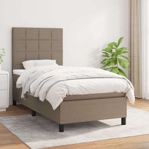  Box spring postelja z vzmetnico taupe 100x200 cm blago, (20895992) Cene