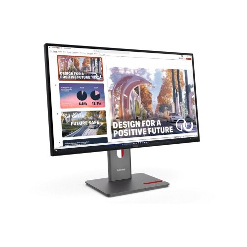 Lenovo ThinkVision E27q-40 27-palčni IPS-monitor, razmerje stranic 16:9, ločljivost 2560 × 1440, frekvenca osveževanja 100 Hz, svetlost 350 cd/m2, kontrast 1500:1, odzivni čas 4 ms; priključki: 2× HDMI 2.1 (TMDS) in 1× DisplayPort 1.2; pokritost barvnega Cene