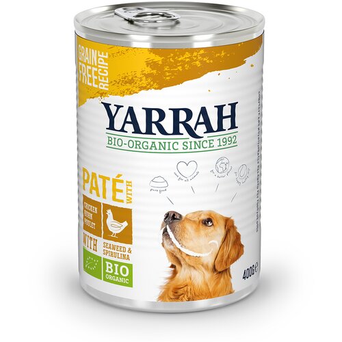 Yarrah Varčno pakiranje Bio 12 x 400 g oz. 405 g - Bio piščanec z bio morskimi algami & bio spirulino (12 x 400 g) Cene