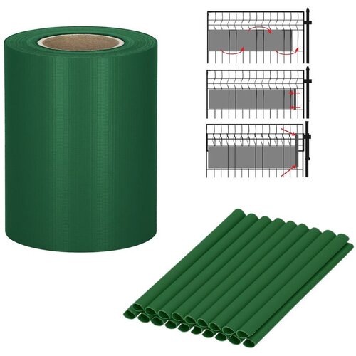 springos Trak za panelno ograjo za zaščito zasebnosti 450g/m2 19cm x 35m + 20 sponk zelen Cene