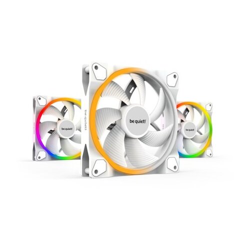 BE QUIET LIGHT WINGS White (BL102) triple pack RGB 140mm 4-pin PWM beli ventilator Cene