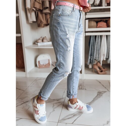 DStreet Spodnie damskie jeansowe mom fit DEMILOVE niebieskie Cene