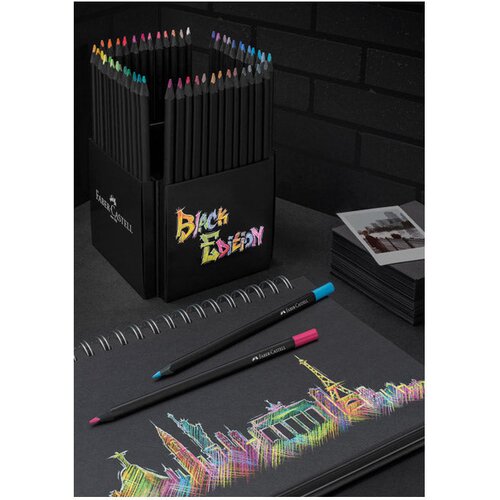  Boje drvene 50boja trokutaste black edition faber castell 116450 blister Slike