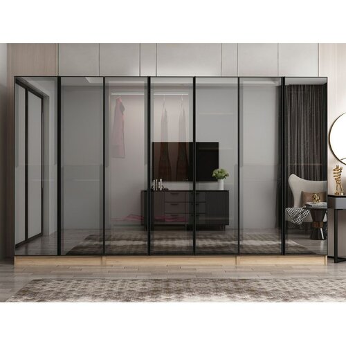 Hanah home ormar sa reflektujućim staklom Nisa 20652, 315 cm, dore Slike