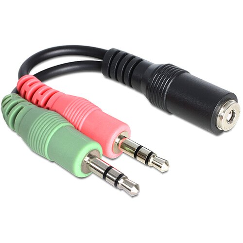 Delock Adapter-AVDIO Jack 3,5Ž 4-pin - 2x3,5M stereo CTIA 65459 Slike