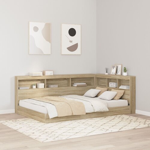 VidaXL Postelja z omaro Sonoma Oak 120x190 cm iz inženirskega lesa Slike
