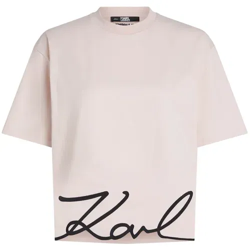 Karl Lagerfeld Majica roza / črna