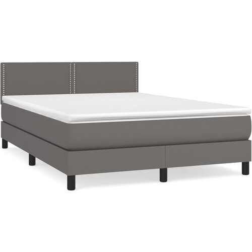Maison Chic Box spring postelja - Vzmetna postelja z vzmetnico siv 140x200 cm umetno usnje SL19557, (21894060) Cene