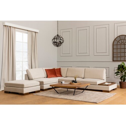 Atelier Del Sofa Bež kotna sedežna garnitura (levi kot) Tulip – Cene