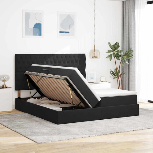 s od storage s uzglavljem Crna 180 x 200 cm Bar&amp;scaron;un Slike
