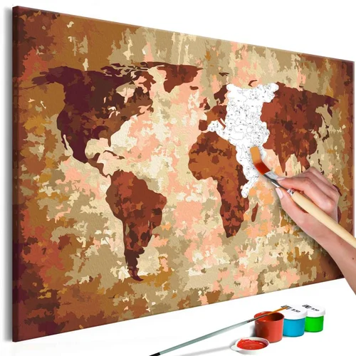  Slika za samostalno slikanje - World Map (Earth Colours) 60x40