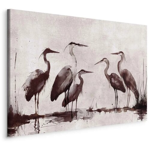  Slika - Herons painted with ink 30x20 Na talijanskom platnu Cene