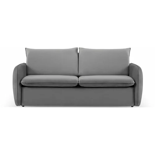 Cosmopolitan Design Siva baršunasta sklopiva sofa 194 cm Vienna –