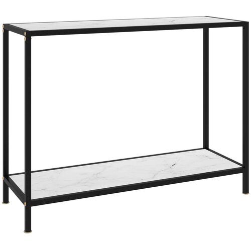 VidaXL Konzolna mizica bela 100x35x75 cm kaljeno steklo, (20625257) Slike