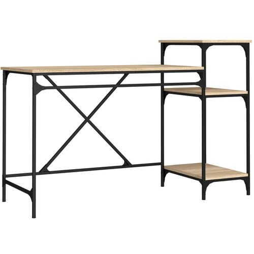 Maison Chic Pisalna miza - pisarniška miza - Računalniška miza s policami sonoma hrast 135x50x90cm inženirski les, (21785500) Cene