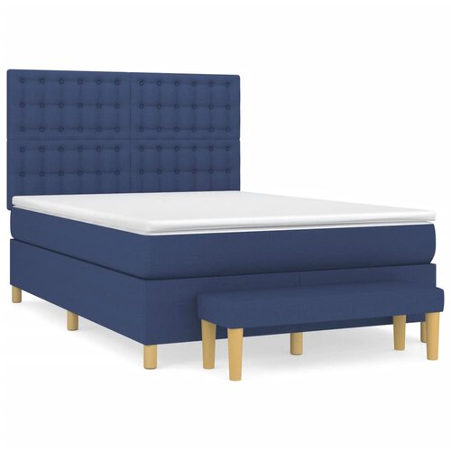 Maison Chic Box spring postelja - Vzmetna postelja z vzmetnico moder 140x190 cm blago SL13941, (21883130) Cene