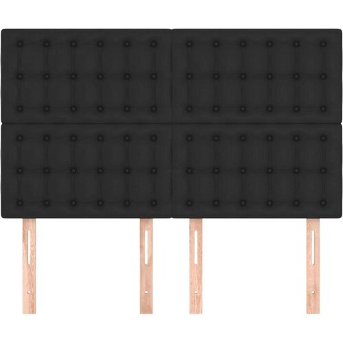  Uzglavlja 4 kom crni 72 x 5 x 78/88 cm od umjetne kože Slike