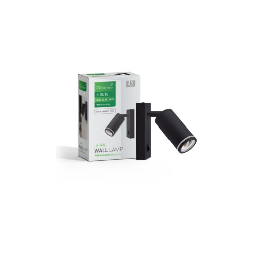  Zidna svjetiljka Green Tech, grlo GU10, IP20, crna boja Slike