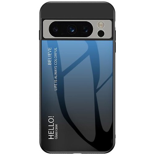 INORCO Gradient barvni ovitek za Google Pixel 8 Pro, kaljeno steklo+PC+TPU hibridni ovitek za telefon, (22035389) Slike