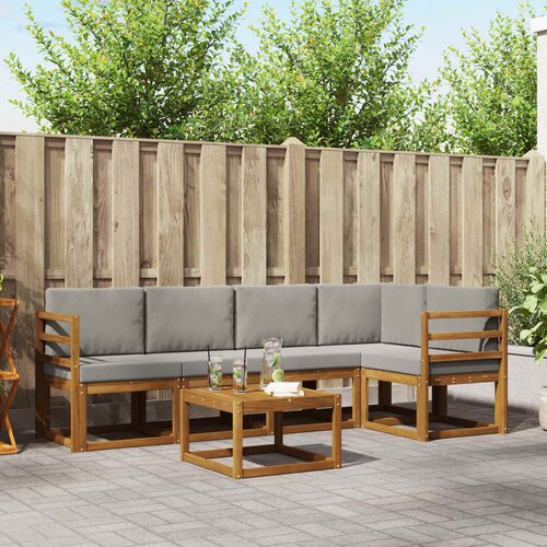  Set vanjskih sofa 6 kom. Prirodna i svijetlo siva Cene