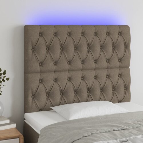  LED uzglavlje smeđesivo 90x7x118/128 cm od tkanine Cijene
