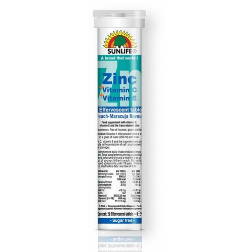 Sunlife zink + Vitamin C + Vitamin E a20 eff. RNRXGK6 Cene