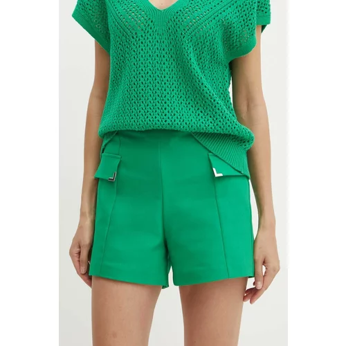 Morgan Kratke hlače SHOPY.F za žene, boja: zelena, bez uzorka, visoki struk, SHOPY.F