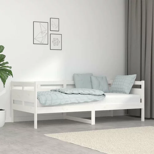  Dnevna postelja bela trdna borovina 90x190 cm, (20606013)